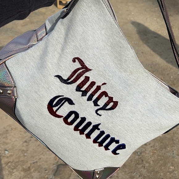 Juicy Couture large shoulder bag grey with holographic trim - Picture 3 of 5